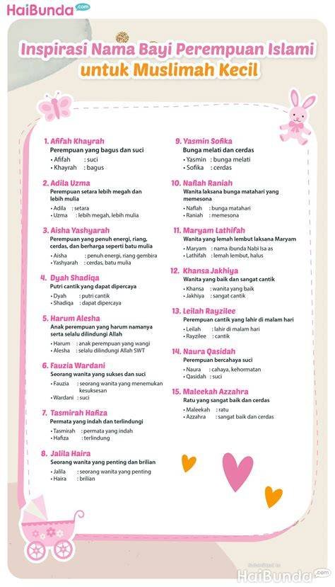 rangkaian nama bayi perempuan islami yang cantik 2021 Amati jok dan material 273 intensitas drill terbaru image 3